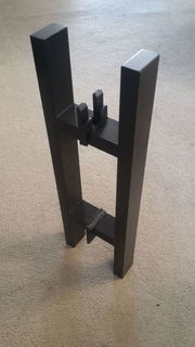 Black custom handle for glass door