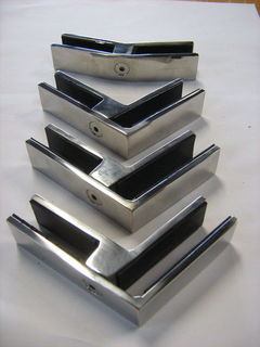 Custom angle polished stainless brackets